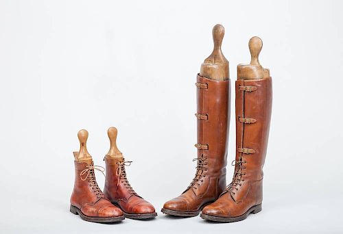 Pair of English Leather Boots, Retailed by Slade, Cheltenham and a Pair of Ankle Boots, Retailed by Tom Hill, London