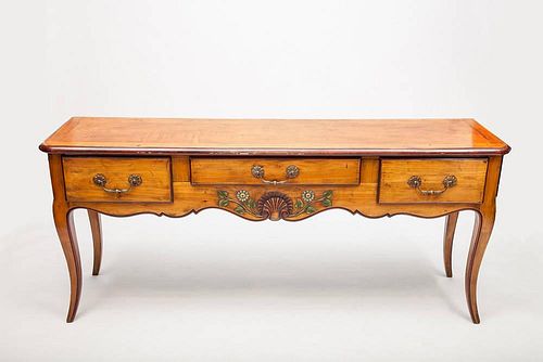 Two French Provincial Style Walnut Console Tables