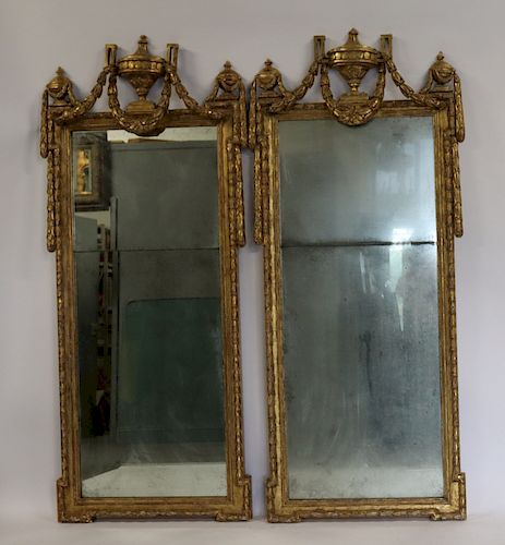 Magnificent Pair Of Louis XVI Style Gilt Wood
