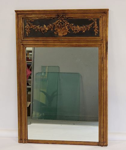 Antique French Style Trumeau Style Mirror.