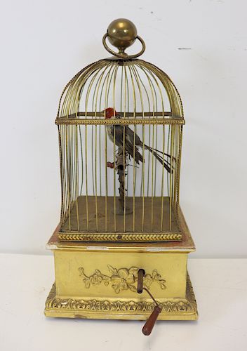19th Century Giltwood Bird Cage Automaton
