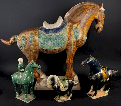 Group of Four Tang Style Horses.