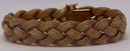 JEWELRY. Austrian 14kt Gold Woven Bracelet.