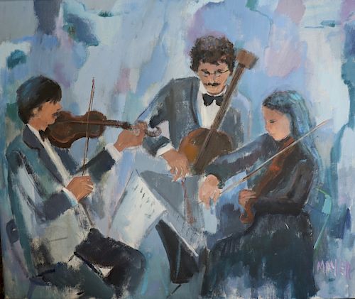 MAYER. Signed Oil On Canvas Musicians.
