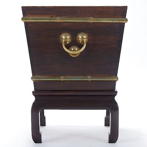 Chinese Brass Bound Rosewood Ice Chest