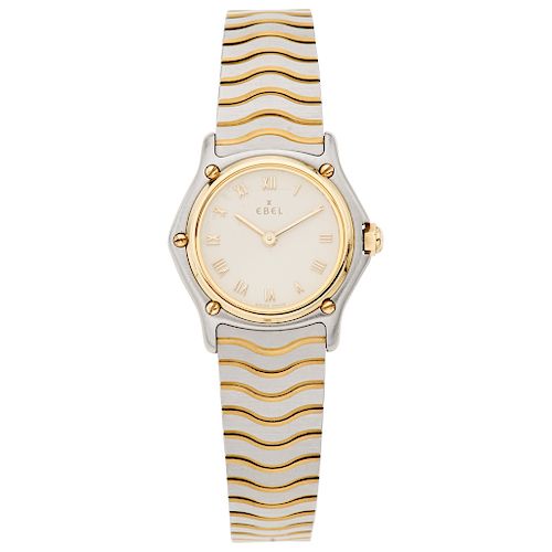 EBEL CLASSIC WAVE. STEEL AND 18K YELLOW GOLD. REF. E1157111.