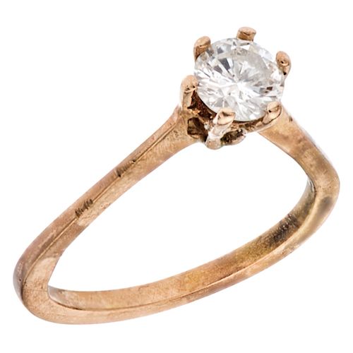 SOLITAIRE DIAMOND RING. 10K YELLOW GOLD
