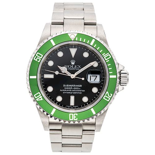 ROLEX OYSTER PERPETUAL DATE SUBMARINER ANIVERSARY EDITION. STEEL. REF. 16610T. CA. 2003