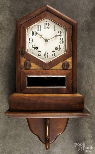 Sessions mantel clock, 16 1/4'' h., together with a later wall bracket.