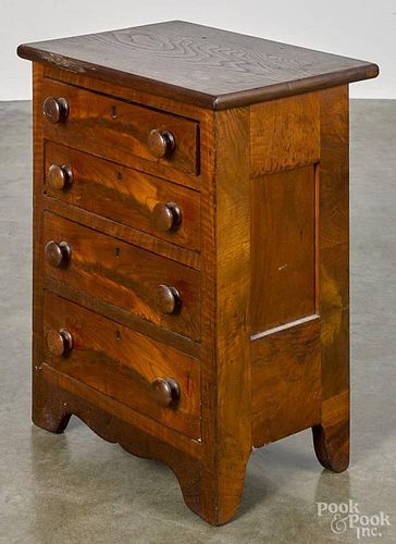 Child's walnut chest of drawers, late 19th c., 22'' h., 15'' w.