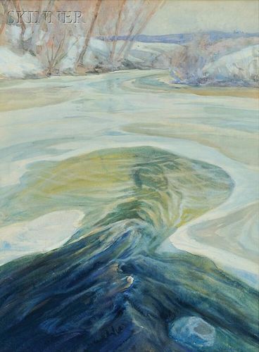 Charles Herbert Woodbury (American, 1864-1940)    River in Winter