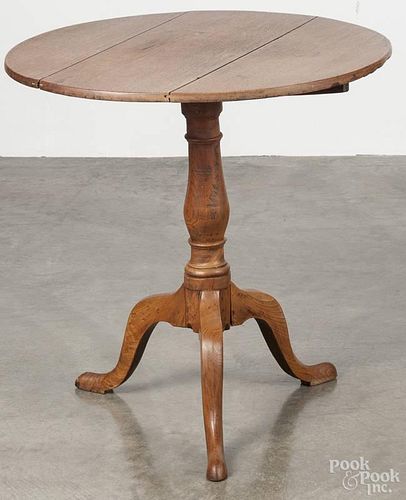 George III oak tea table, 18th c., 27 1/4'' h., 27 1/4'' w.