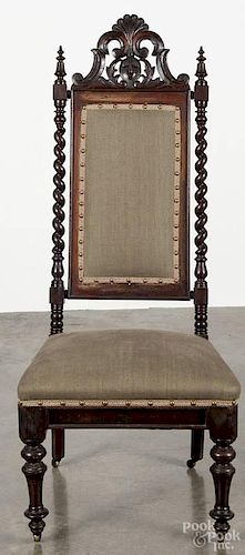 Victorian rosewood slipper chair, late 19th c.