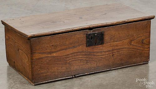 English yewwood lock box, early 18th c., 11 1/2'' h., 30'' w., 15 3/4'' d.