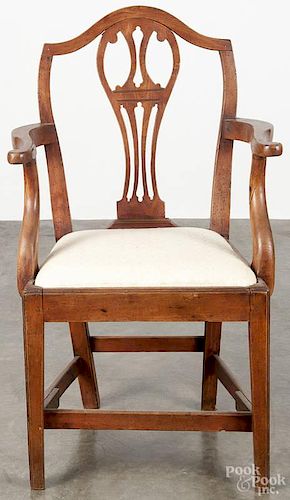 George III yewwood armchair, late 18th c.