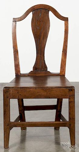 English oak dining chair, mid 18th c.