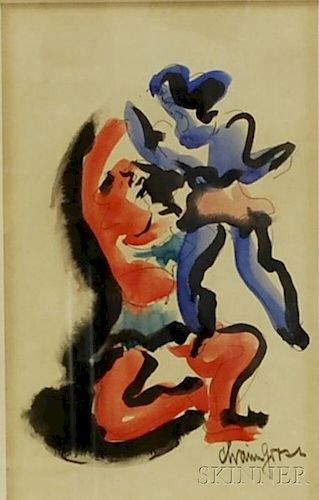 Chaim Gross (American, 1904-1991)      Acrobats.
