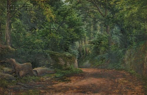 Charles Jones, R.C.A. (British, 1836-1892)    A Devonshire Lane, Nr. Cockington, S. Devon