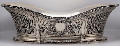 SILVER. French .950 Silver Openwork Planter.