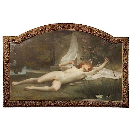 Jules-Louis Machard (French 1839äóÁÁˆ1900) "Dream of Eros" Exceptional Oil Painting1870
