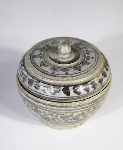17th C. Southeast Asian Blue & White Porcelain Jar