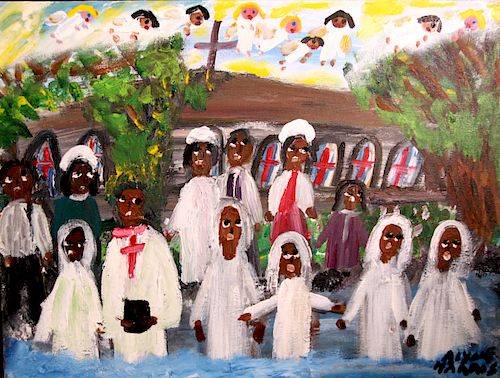 Outsider Art, Alyne Harris, Baptism Watched by Angels