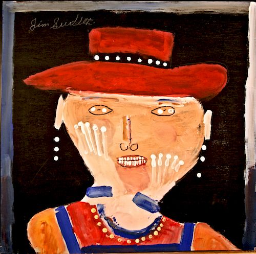 Outsider Art, Jimmy Lee Sudduth, Woman in Red Hat