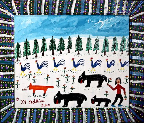 Outsider Art, Minnie Adkins, Minnie and Friends in Snow