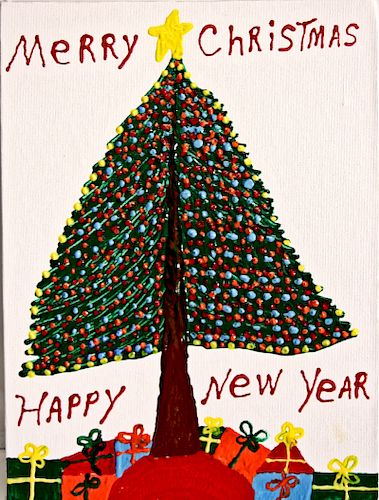 Outsider Art, Minnie Adkins, Merry Christmas, Happy New Year