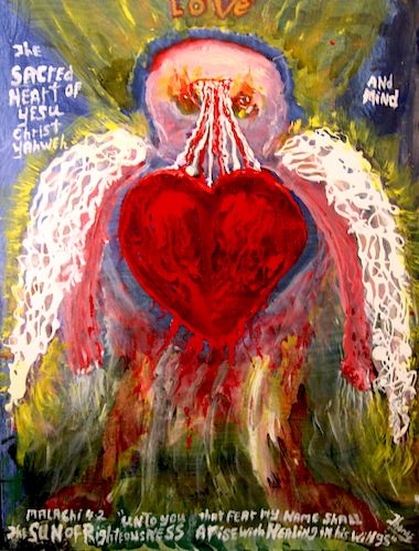 Outsider Art, William Thomas Thompson, The Sacred Heart of Yesu Christ Yahweh