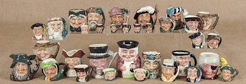 Large collection of Toby mugs and pitchers, mostl