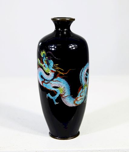 Chinese Cloisonne Vase w Dragon Motif