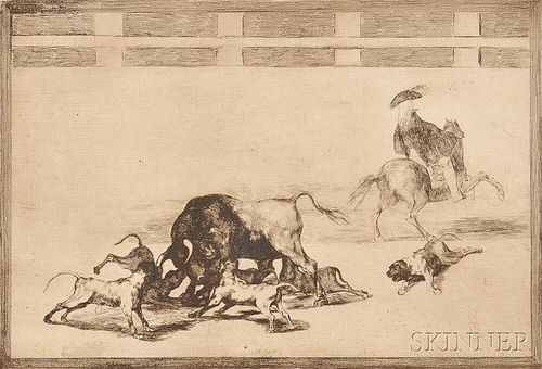 Francisco José de Goya y Lucientes (Spanish, 1746-1828)      Echan Perros al Toro