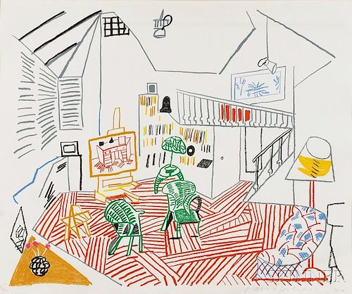 David Hockney (British, b. 1937)      Pembroke Studio Interior