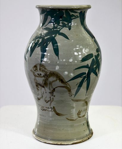 Large Signed Chinese Motif Vase