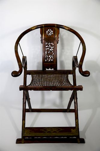 Qing Dynasty Carved Saddleback Throne Chair