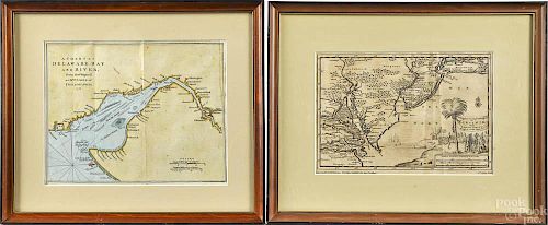 Five American maps, 18th/19th c., to include a S