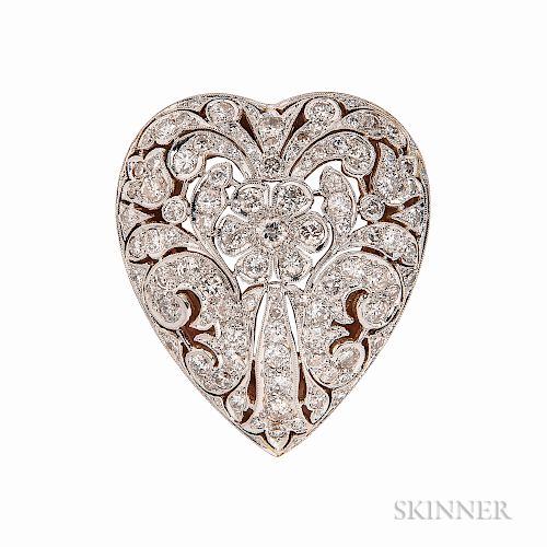 Diamond Heart Pendant/Brooch