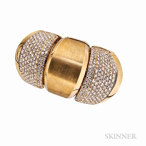 18kt Gold and Diamond Cuff Bracelet