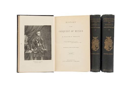 Prescott, William H. History of the Conquest of Mexico. Philadelphia: J. B. Lippincott Company, 1873. Tres tomos.