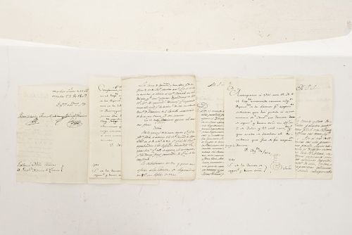 Catani- Bataller- Villaurrutia- Collado. Manuscritos sobre Expediente Contra Dependientes de la Real Lotería. México, 1809/10. Pzas: 6.