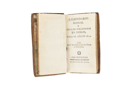 Zúñiga y Ontiveros, Mariano. Calendario Manual y Guía de Forasteros en México para el Año de 1810. México: En la Oficina del Autor.