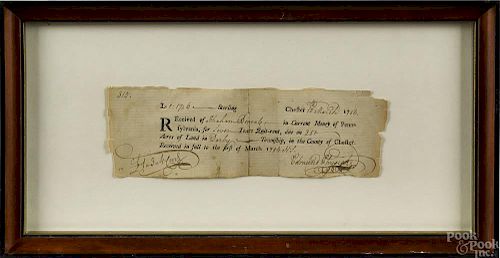 Edmund Physick signed receipt, dated 1754, toge