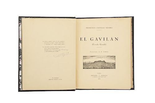 Castillo Nájera, Francisco. El Gavilán (Corrido Grande). París: Ediciones Estrella, 1934. Ed. de mil ejemplares, 200 firmados, firmado.