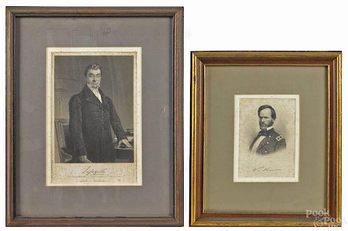 Group of famous American etchings, 19th c., to in