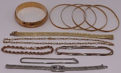 JEWELRY. Assorted Gold Necklaces and Bracelets.