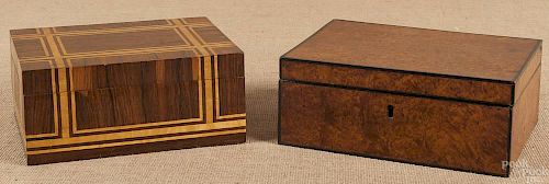 Rosewood dresser box, 20th c., 4'' h., 9 1/2'' w.,