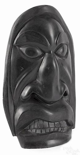 Inuit carved stone double sided bust, 20th c., 13