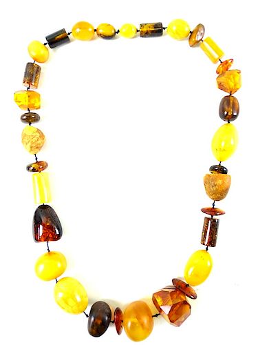 LARGE Russian Chunky Amber Necklace, Insects