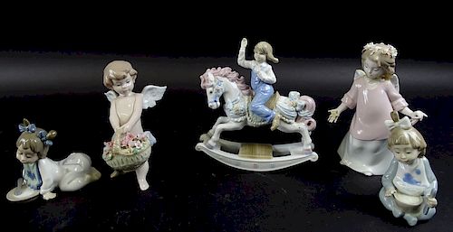 Collection of five porcelain figures